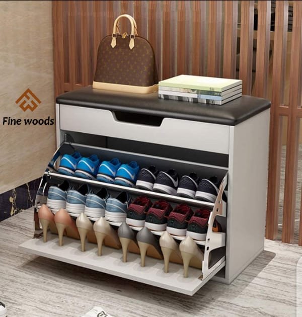 Single Draw Shoe rack White - Finewoods