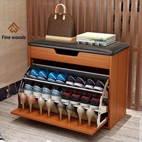 Single Draw Shoe rack Brown