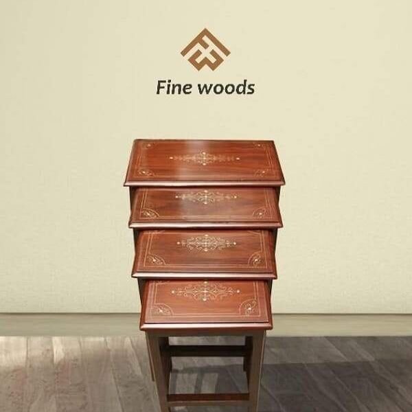Wooden nesting table